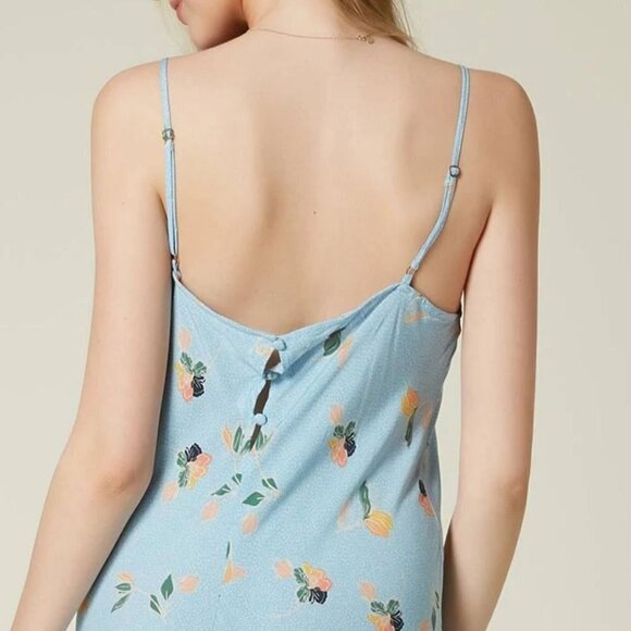 NWT O'Neill Izzy Floral Blue Midi Dress Medium - Picture 4 of 8